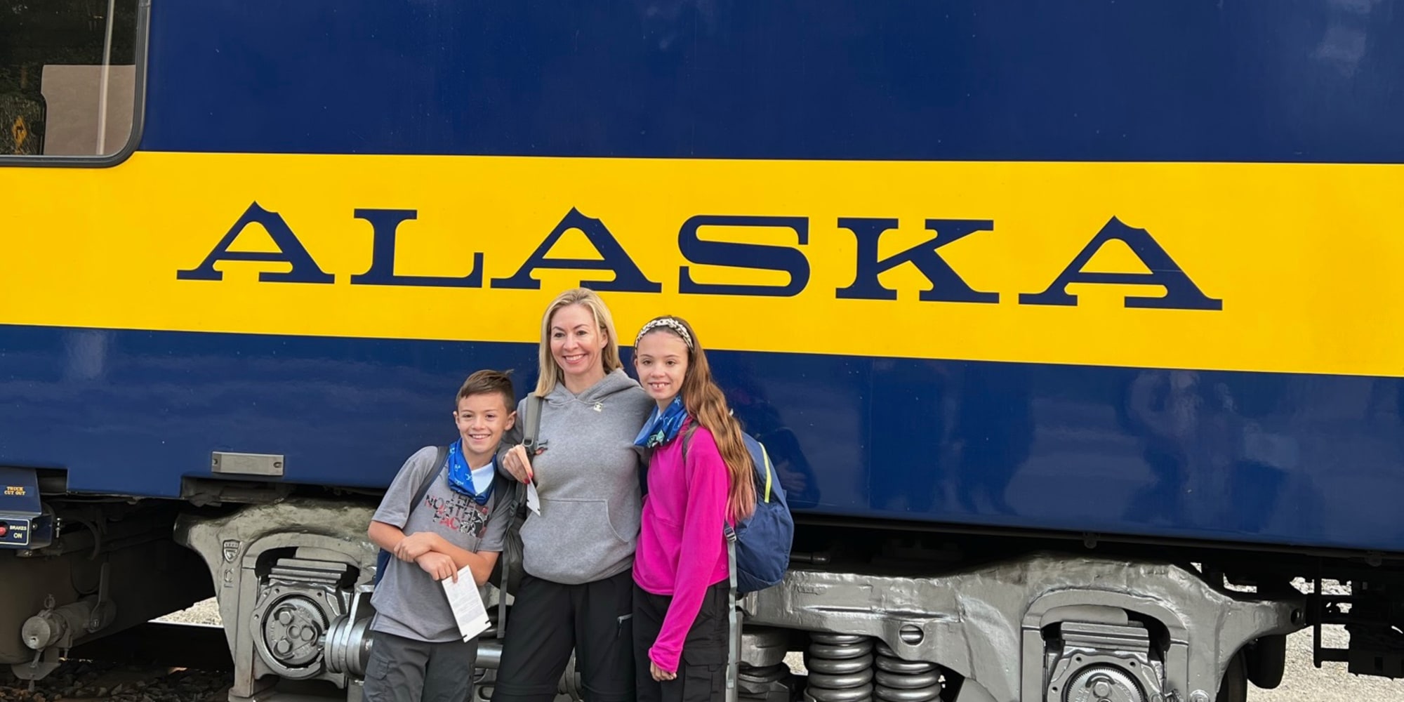 Family guests about to board the scenic train from Anchorage to Seaward